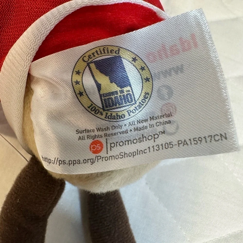 Spuddy Buddy Plush 8” Long The Star Of The Famous Idaho Potato Bowl Doll NWT - Picture 4 of 6